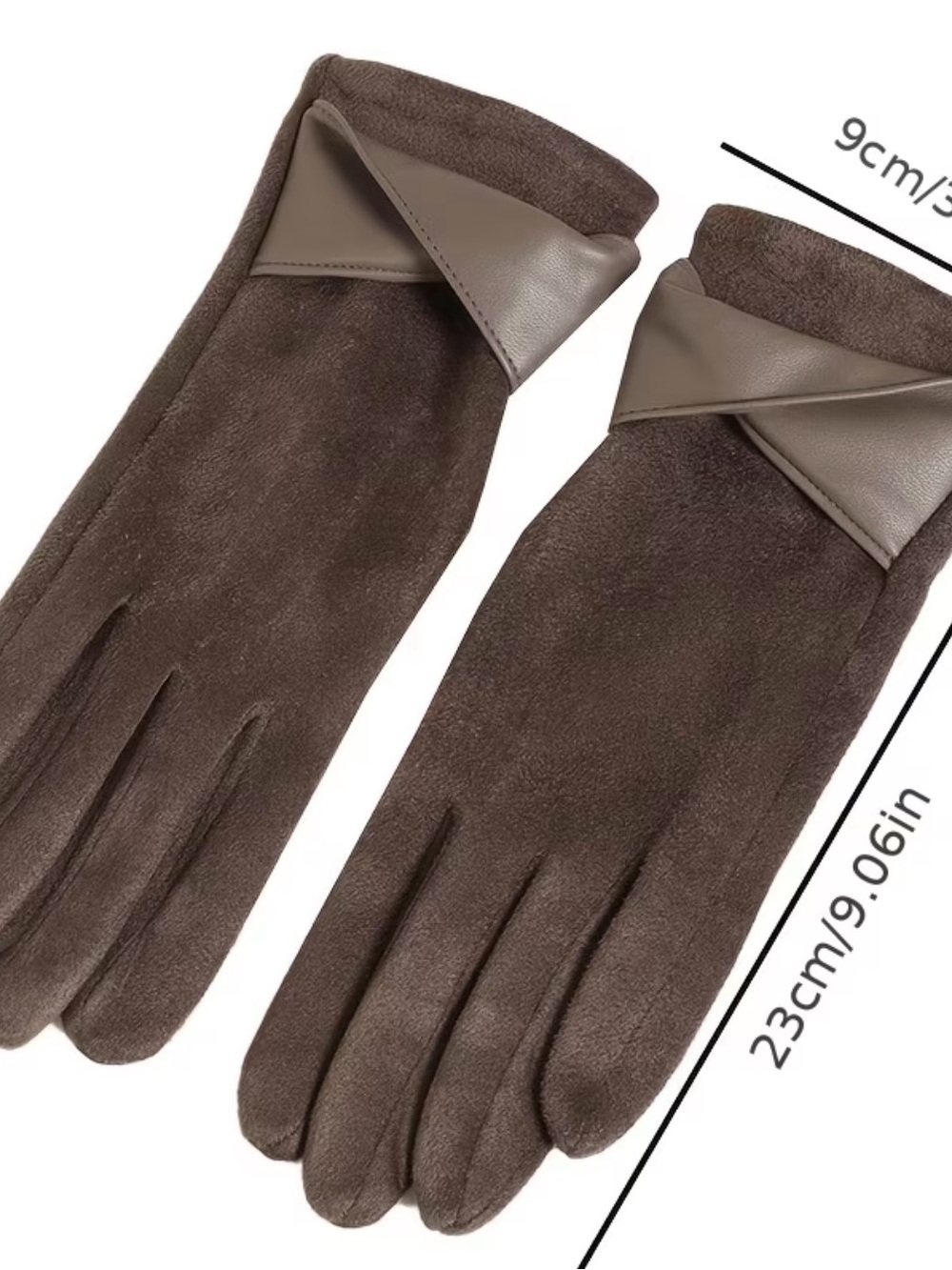 Women's Cream Winter Gloves with Crossed Trim Detail - Picture 3 of 4